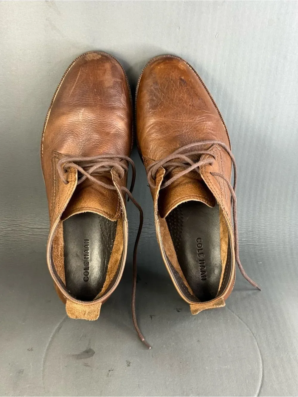 Cole Haan Men's Charles Brown Leather Comfort Chukka Boots shoes size 11.5